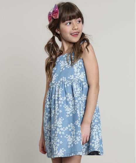 Vestido-Jeans-Infantil-Estampado-Floral-Alcas-Medias-Azul-Claro-9665959-Azul_Claro_1