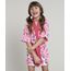Roupao-Infantil-Atoalhado-Estampado-de-Unicornios-com-Bolso-Manga-Curta-Rosa-Neon-9655160-Rosa_Neon_1