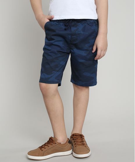 Bermuda-de-Sarja-Infantil-Estampada-Camuflada-com-Cordao-e-Bolsos-Azul-Marinho-9641362-Azul_Marinho_1