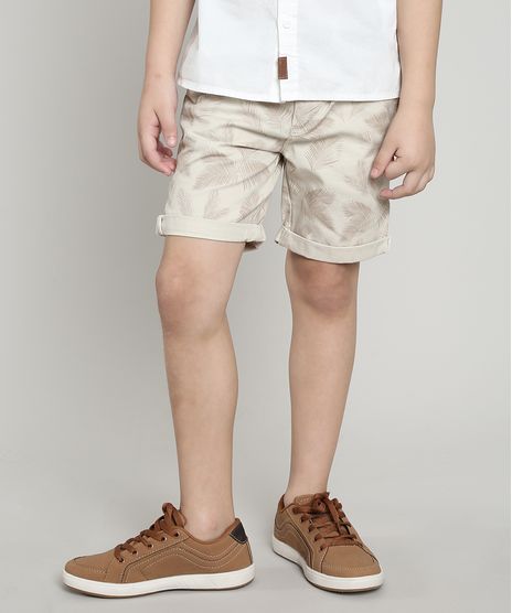 Bermuda-de-Sarja-Infantil-Estampada-Coqueiros-com-Cinto-Listrado-Bege-9571296-Bege_1