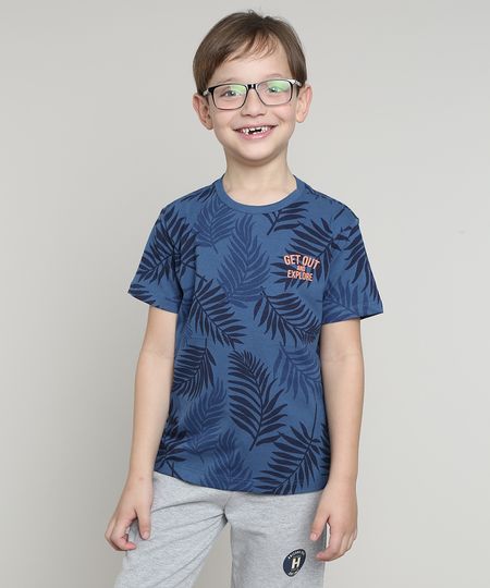 Camiseta-Infantil-Estampada-Folhagens-Manga-Curta-Azul-Escuro-9660722-Azul_Escuro_1