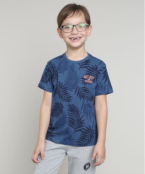 Camiseta-Infantil-Estampada-Folhagens-Manga-Curta-Azul-Escuro-9660722-Azul_Escuro_1