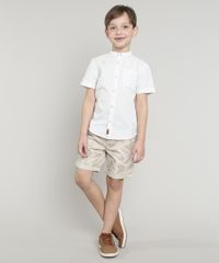 Camisa-Infantil-Estampada-Xadrez-com-Bolso-Manga-Curta-Gola-Portuguesa-Off-White-9545414-Off_White_3