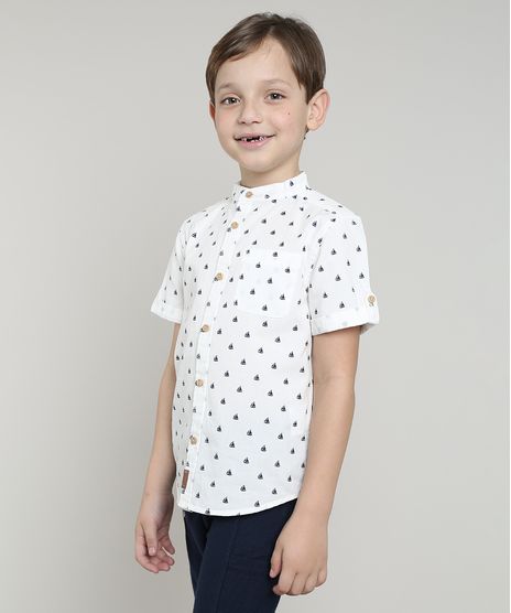 Camisa-Infantil-Estampada-de-Barco-com-Bolso-Manga-Curta-Gola-Portuguesa-Off-White-9545514-Off_White_1