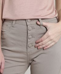 Calca-de-Sarja-Feminina-Sawary-Flare-com-Botoes-Bege-9748509-Bege_4