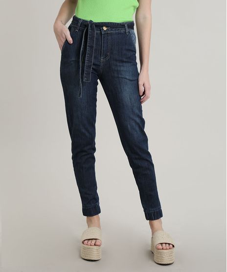 Calca-Jeans-Feminina-Sawary-Jogger-Cropped-com-Cinto-Azul-Medio-9748512-Azul_Medio_1