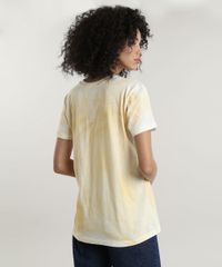 T-Shirt-Feminina-Mindset-Flintstones-Estampada-Tie-Dye-Manga-Curta-Decote-Redondo-Amarela-9803338-Amarelo_2