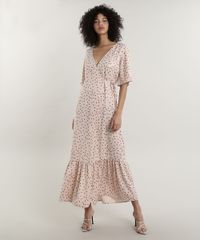 Vestido-Feminino-Mindset-Longo-Envelope-Acetinado-Estampado-de-Poa-Manga-Curta-Bege-Claro-9707559-Bege_Claro_1