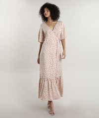 Vestido-Feminino-Mindset-Longo-Envelope-Acetinado-Estampado-de-Poa-Manga-Curta-Bege-Claro-9707559-Bege_Claro_3