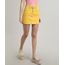 Saia-de-Sarja-Feminina-Curta-com-Cinto-Mostarda-9708578-Mostarda_1