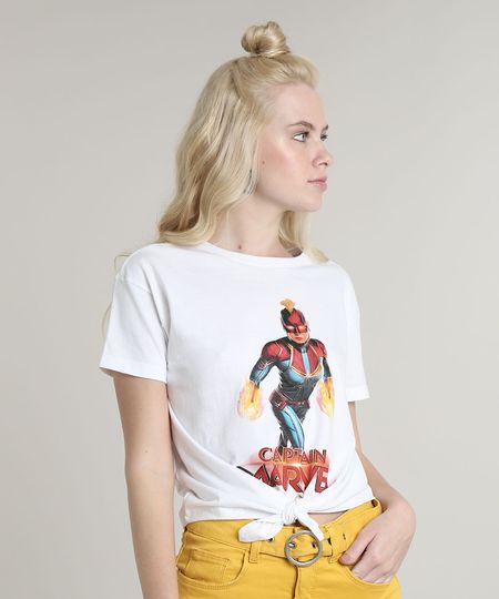 Blusa-Feminina-Capita-Marvel-com-No-Manga-Curta-Decote-Redondo-Branca-9700409-Branco_1 Blusa-Feminina-Capita-Marvel-com-No-Manga-Curta-Decote-Redondo-Branca-9700409-Branco_1