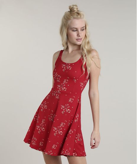 Vestido-Feminino-Curto-Evase-Estampado-Floral-Alca-Media-Vermelho-9708663-Vermelho_1