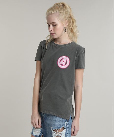 Blusa-Feminina-Os-Vingadores-Manga-Curta-Decote-Redondo-Chumbo-9705386-Chumbo_1