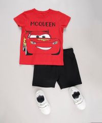 Conjunto-Infantil-Carros-de-Camiseta-Manga-Curta-Vermelha---Bermuda-em-Moletom-Preta-8664325-Preto_3