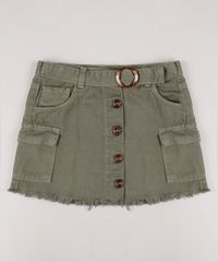 Saia-de-Sarja-Infantil-Cargo-Barra-Desfiada-com-Cinto-Verde-Militar-9660789-Verde_Militar_1