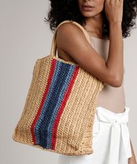 Bolsa-Feminina-Tote-Grande-com-Palha-e-Listras-Bege-9602433-Bege_2