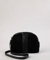 Bolsa-Feminina-Transversal-Pequena-em-Suede-com-Recortes-Preta-9604667-Preto_1