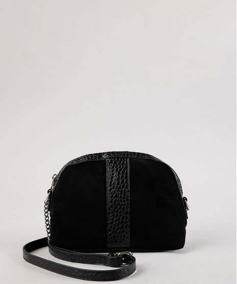Bolsa-Feminina-Transversal-Pequena-em-Suede-com-Recortes-Preta-9604667-Preto_1