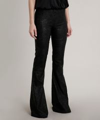 Calca-Feminina-Flare-Estampada-Animal-Print-Cobra-Preta-9639826-Preto_1