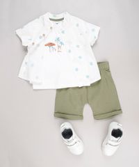Conjunto-Infantil-de-Camiseta-Manga-Curta---Camisa-Estampada-de-Folhagem-Manga-Curta-Off-White---Bermuda-com-Linho-Verde-9574525-Verde_3