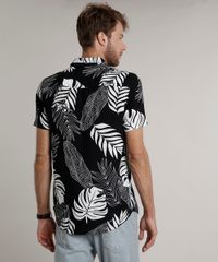 Camisa-Masculina-Tradicional-Estampada-de-Folhagem-Manga-Curta-Preta-9639679-Preto_2