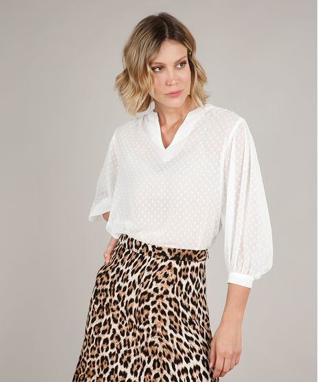 Blusa-Feminina-Ampla-Texturizado-Manga-7-8-Decote-V-Branca-9647697-Branco_1