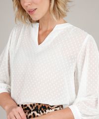 Blusa-Feminina-Ampla-Texturizado-Manga-7-8-Decote-V-Branca-9647697-Branco_4