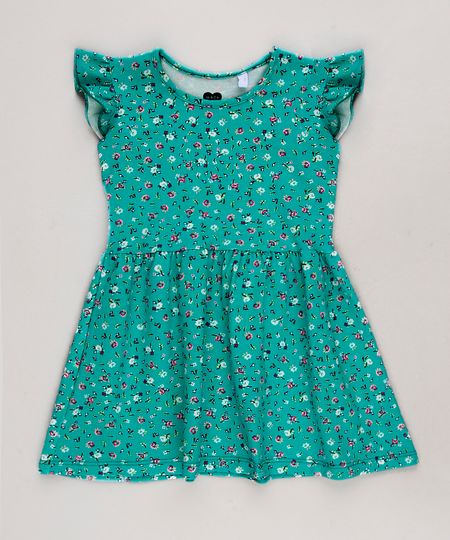Vestido-infantil-Estampado-Floral-com-Babados-Sem-Manga-Verde-Agua-9679492-Verde_Agua_1