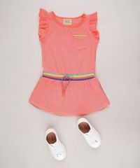 Vestido-Infantil-em-Moletom-com-Laco-Sem-Manga-Rosa-Neon-9580685-Rosa_Neon_3