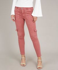 Calca-de-Sarja-Feminina-Skinny-Cargo-Rose-9676275-Rose_1