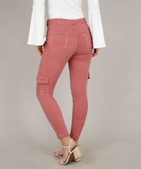 Calca-de-Sarja-Feminina-Skinny-Cargo-Rose-9676275-Rose_2