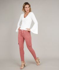 Calca-de-Sarja-Feminina-Skinny-Cargo-Rose-9676275-Rose_3