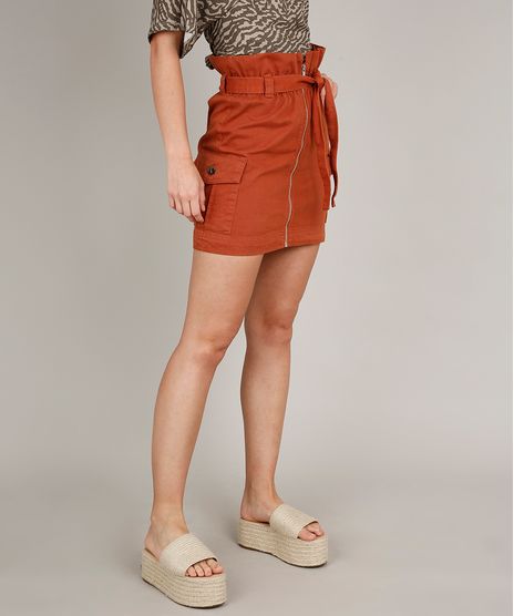 Saia-Feminina-Curta-Clochard-com-Cinto-Marrom-9699468-Marrom_1