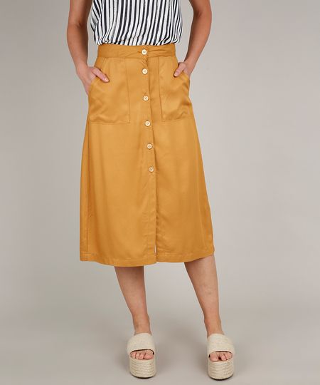 Saia-Feminina-Midi-Evase-com-Fenda-e-Bolsos-Mostarda-9676274-Mostarda_1 Saia-Feminina-Midi-Evase-com-Fenda-e-Bolsos-Mostarda-9676274-Mostarda_1