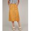Saia-Feminina-Midi-Evase-com-Fenda-e-Bolsos-Mostarda-9676274-Mostarda_1