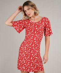 Vestido-Feminino-Curto-Estampado-Floral-com-Tiras-Manga-Curta-Vermelho-9637254-Vermelho_1