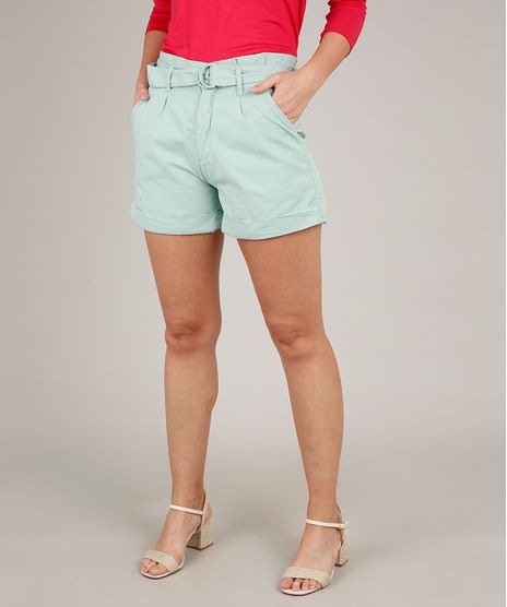 Short-de-Sarja-Feminino-Clochard-com-Barra-Dobrada-e-Cinto-Verde-Claro-9664659-Verde_Claro_1