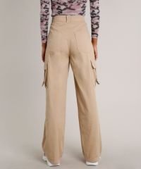 Calca-de-Sarja-Feminina-Baggy-Cargo-com-Argola-Bege-9669108-Bege_4