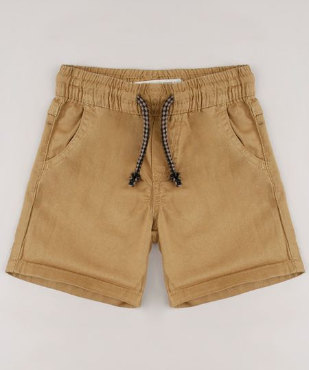 Bermuda-de-Sarja-Infantil-com-Cordao-e-Bolsos-Kaki-9633857-Kaki_1