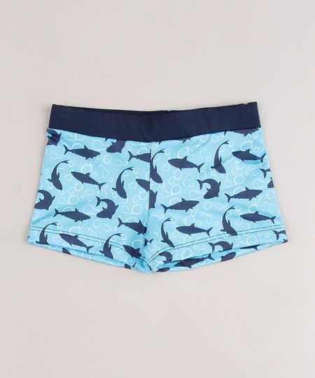 Sunga-Infantil-Boxer-Estampada-de-Tubarao-Protecao-UV50--Azul-9667358-Azul_1