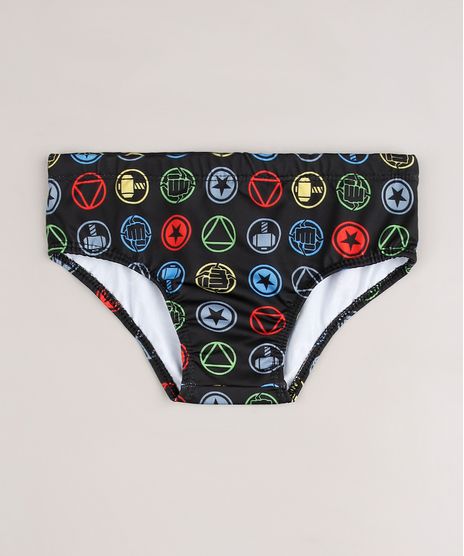 Sunga-Infantil-Slip-Os-Vingadores-com-Protecao-UV50--Preta-9667737-Preto_1