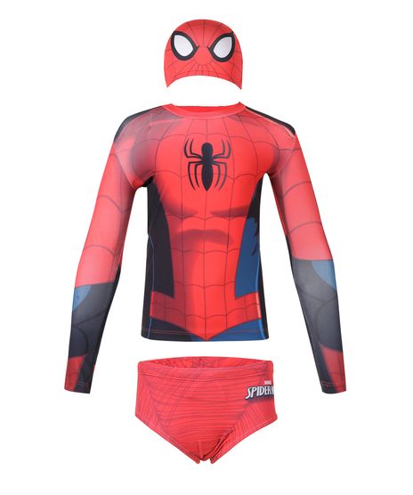 Conjunto-de-Camiseta-e-Sunga-Homem-Aranha-com-Protecao-UV-50-Vermelho-8549772-Vermelho_1