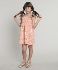 Vestido-Infantil-Estampado-Floral-com-Babado-Sem-Manga-Coral-9560187-Coral_3