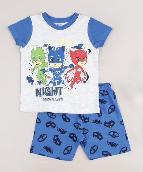 Pijama-Infantil-PJ-Masks-Manga-Curta-Cinza-Mescla-Claro-9633464-Cinza_Mescla_Claro_1