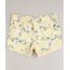 Short-de-Sarja-Infantil-Estampado-Floral-com-Barra-Desfiada-Amarela-9672531-Amarelo_1