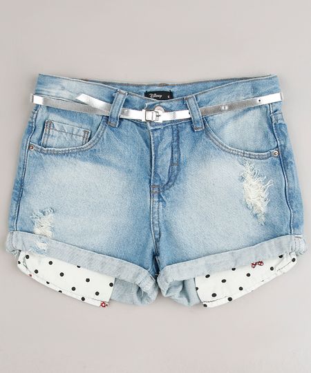 Short-Jeans-Infantil-Minnie-Destroyed---Cinto-Azul-Claro-9638828-Azul_Claro_1