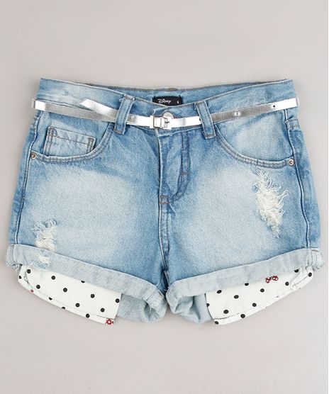 Short-Jeans-Infantil-Minnie-Destroyed---Cinto-Azul-Claro-9638828-Azul_Claro_1