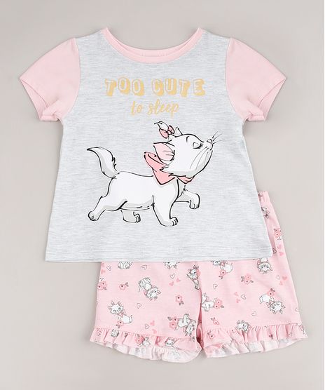 Pijama-Infantil-Marie-Manga-Curta-Cinza-Mescla-Claro-9632349-Cinza_Mescla_Claro_1