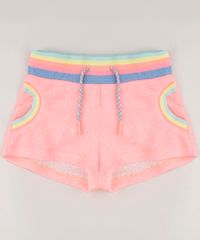 Short-Infantil-em-Moletom-com-Tira-para-Amarracao--Rosa-Neon-9580684-Rosa_Neon_1