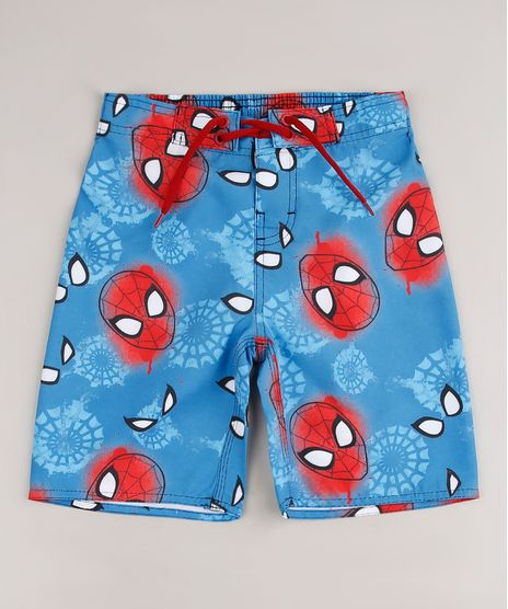 Bermuda-Surf-Infantil-Homem-Aranha-Estampada-com-Cordao-Azul-9653052-Azul_1